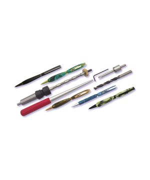 Charnwood PENK2MT Pen Turning Kit - 2 Morse Taper with colleted mandrel, tools, bushes and five coloured pens