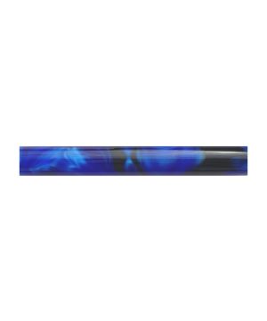 Charnwood AR26 acrylic pen blank, 19mm by 130mm, dark blue with black and pearl swirl
