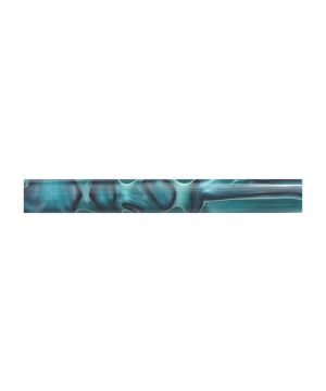 Charnwood AR28 Acrylic Pen Blank 19mm diameter 130mm long in dark turquoise with white and black swirl