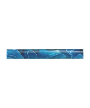 Charnwood AR29 acrylic pen blank 19mm diameter by 130mm in royal blue with white and black swirl