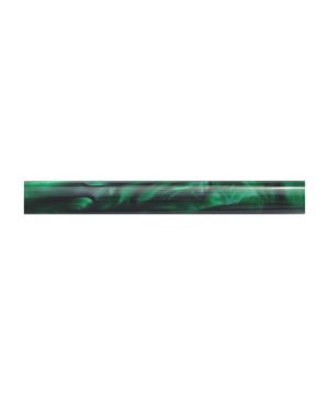 Charnwood AR30 acrylic pen blank, 19mm by 130mm, dark green with black swirl