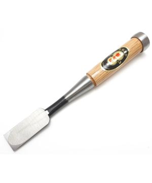 Asahi NK-124 24mm Shirogami Nomi Chisel with red oak handle