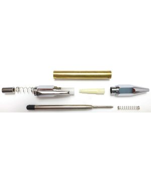 Charnwood HC2 Hexagonal Click Pen in Chrome with pearl pink crush acrylic blank