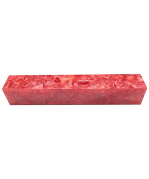 Charnwood AB10 Crush Acrylic Pen Blank in Pearl Red, 20mm x 20mm x 130mm