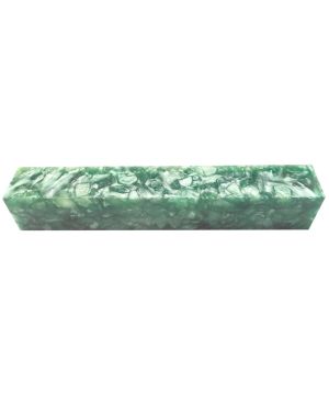 Charnwood AB11 Crush Acrylic Pen Blank 20mm x 20mm x 130mm in Light Green and white