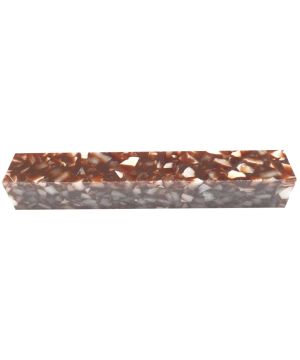 Charnwood AB13 Crush Acrylic Pen Blank, 20x20x130mm, Coffee with white