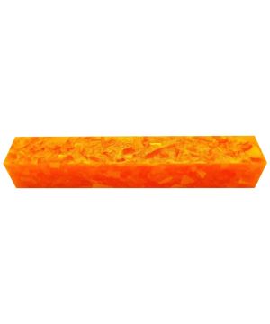 Charnwood AB14 Crush Acrylic Pen Blank measuring 20mm x 20mm x 130mm in orange with white