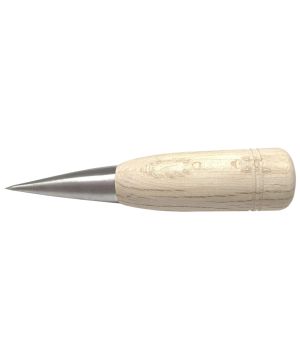 Asahi WBA-115 115mm Kujiri stainless steel awl with a white kashi oak handle