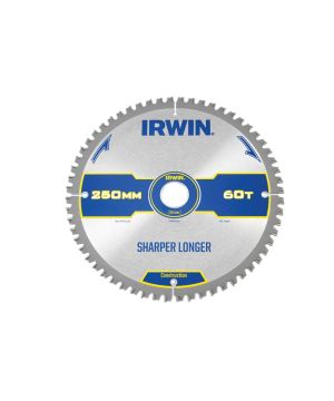 Irwin IRW1897426 Construction Circular Saw Blade 250 x 30mm x 60T ATB/Neg M