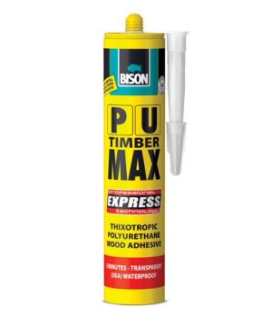 Bison PU Timber Max Express 340g adhesive in translucent
