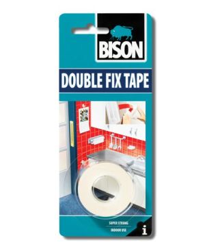 Bison Double Fix Tape Roll White 1.5m double-sided mounting tape