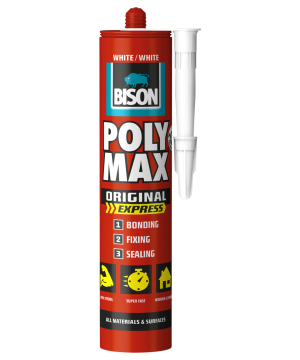 Bison Poly Max Express 425g white universal assembly adhesive and sealant