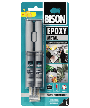 Bison 2-Component Epoxy Metal Adhesive 24ml metal-coloured