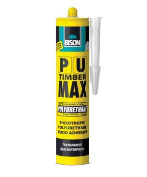 Bison PU Timber Max 340g transparent polyurethane wood construction adhesive