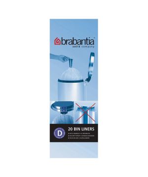 Brabantia 246760 Size D 15 Litre Bin Liners Pack of 20