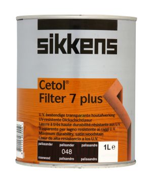 Sikkens Filter 7 Plus Rosewood 1L solvent-borne woodstain with a satin finish
