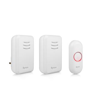 Byron DBY-22314UK 150 M Wireless Plug-In Portable Doorbell Set in white