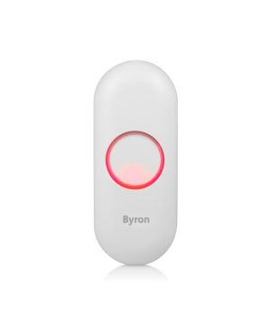 Byron DBY-23510 Wireless Bell Push Button with 100m range and LED illumination in white