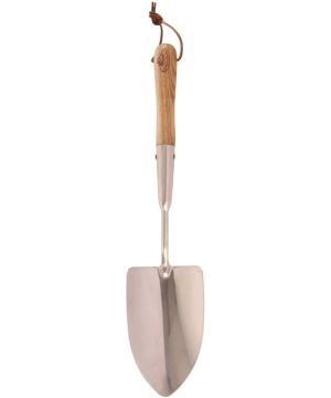 Fallen Fruits GT14 Medium Length Trowel with stainless steel shovel and leather hanging loop