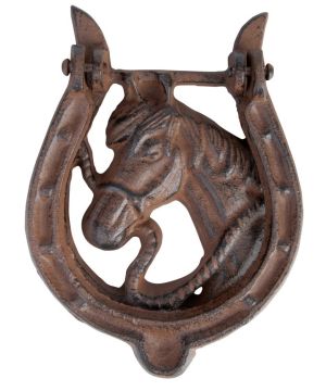 Fallen Fruits TT115 Horse Door Knocker, 11.7 x 2.9 x 16 cm cast iron horseshoe door knocker