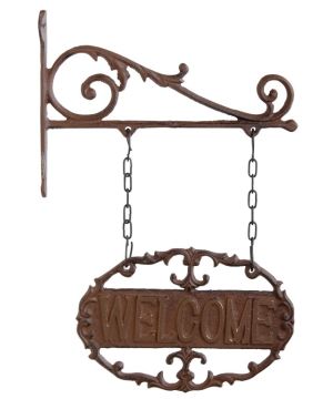 Fallen Fruits LH124 22.7 x 3.8 x 33.5 cm cast iron wall bracket and welcome sign