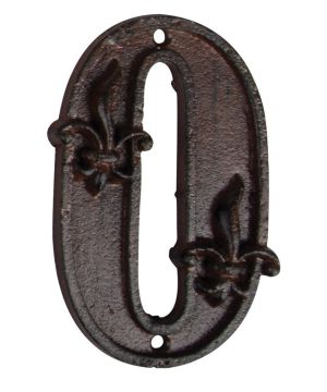 Fallen Fruits DB62-0 8 x 1.1 x 11.8cm Cast Iron House Number 0