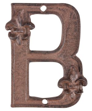 Fallen Fruits DB62-B cast iron house letter B measuring 9.5 x 1.2 x 12.2 cm