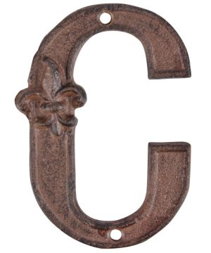 Fallen Fruits DB62-C Cast Iron House Letter C, 8.9 x 1.2 x 12.5 cm
