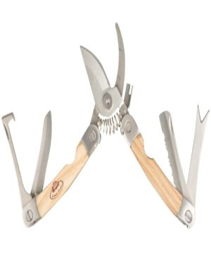 Fallen Fruits GT103 5-in-1 14.9 cm stainless steel and European ash wood gardening multitool