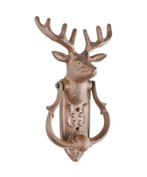 Fallen Fruits DB78 Stag Door Knocker in cast iron, 13.3 x 6.4 x 23.5 cm