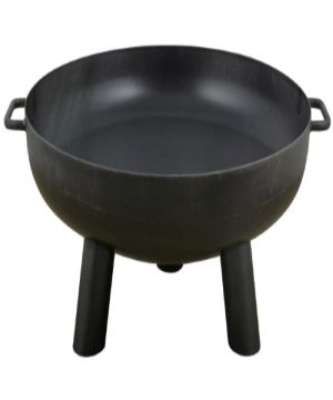 Fallen Fruits FF242 Steel Fire Bowl - 70 Cm with three legs, two handles, and centre drainage hole