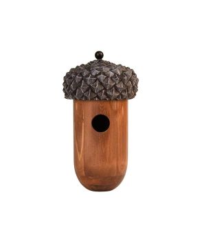 Fallen Fruits NK83 acorn shaped bird house measuring 13.9x13.9x25.3 cm for wrens