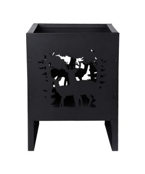 Fallen Fruits FF484 Square Deer Firebasket measuring 30.2x30.3x40.1 cm
