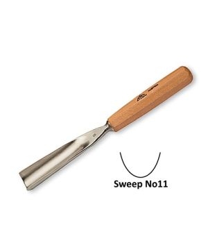 Stubai Straight Carving Gouge No11 Sweep 10mm with beechwood handle and alloyed steel blade