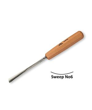 Stubai No6 Sweep 10mm straight carving gouge with octagonal beechwood handle and polished alloy steel blade