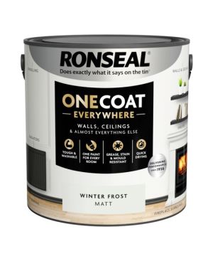 Ronseal One Coat Everywhere Matt Paint - Winter Frost - 2.5L