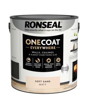 Ronseal One Coat Everywhere Matt Paint - Soft Sand - 2.5L