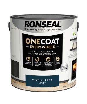Ronseal One Coat Everywhere Matt Paint in Midnight Sky, 2.5L