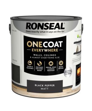 Ronseal One Coat Everywhere Matt Paint - Black Pepper - 2.5L