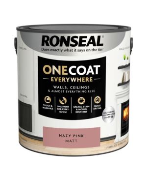 Ronseal One Coat Everywhere Matt Paint - Hazy Pink - 2.5L