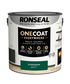 Ronseal One Coat Everywhere Matt Paint - Evergreen - 2.5L