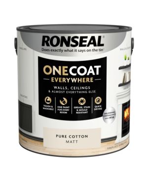 Ronseal One Coat Everywhere Matt Paint Pure Cotton 2.5L
