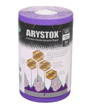 Axus Decor Arystox Ceramic Oxide Abrasive Paper, 5m x 115mm, 120 Grit, onyx series
