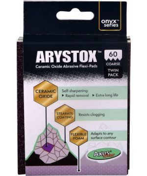Axus Decor Arystox Ceramic Oxide Abrasive Flexi Pads 60 Grit Pack of 2