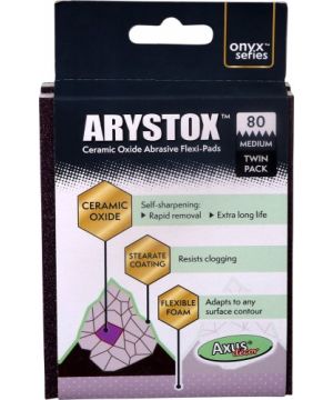 Axus Decor Arystox Ceramic Oxide Abrasive Flexi Pads 80 Grit onyx series twin pack