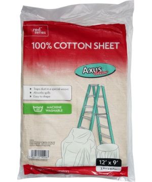 Axus Decor 100% Cotton Medium Weight Dust Sheet 12 x 9
