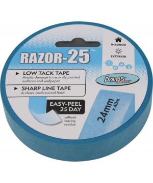 Axus Decor Razor-25 Low Tack Tape 24mm x 40m in blue