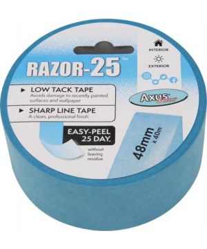 Axus Decor Razor-25 Low Tack Tape 48mm x 40m in blue