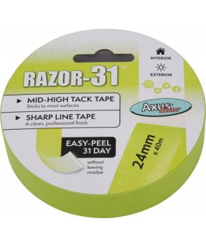 Axus Decor Razor-31 Mid to High Tack Tape, 24mm x 40m, lime green