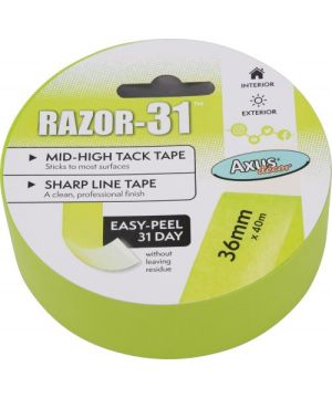 Axus Decor Razor-31 Mid to High Tack Tape, 36mm x 40m, lime green